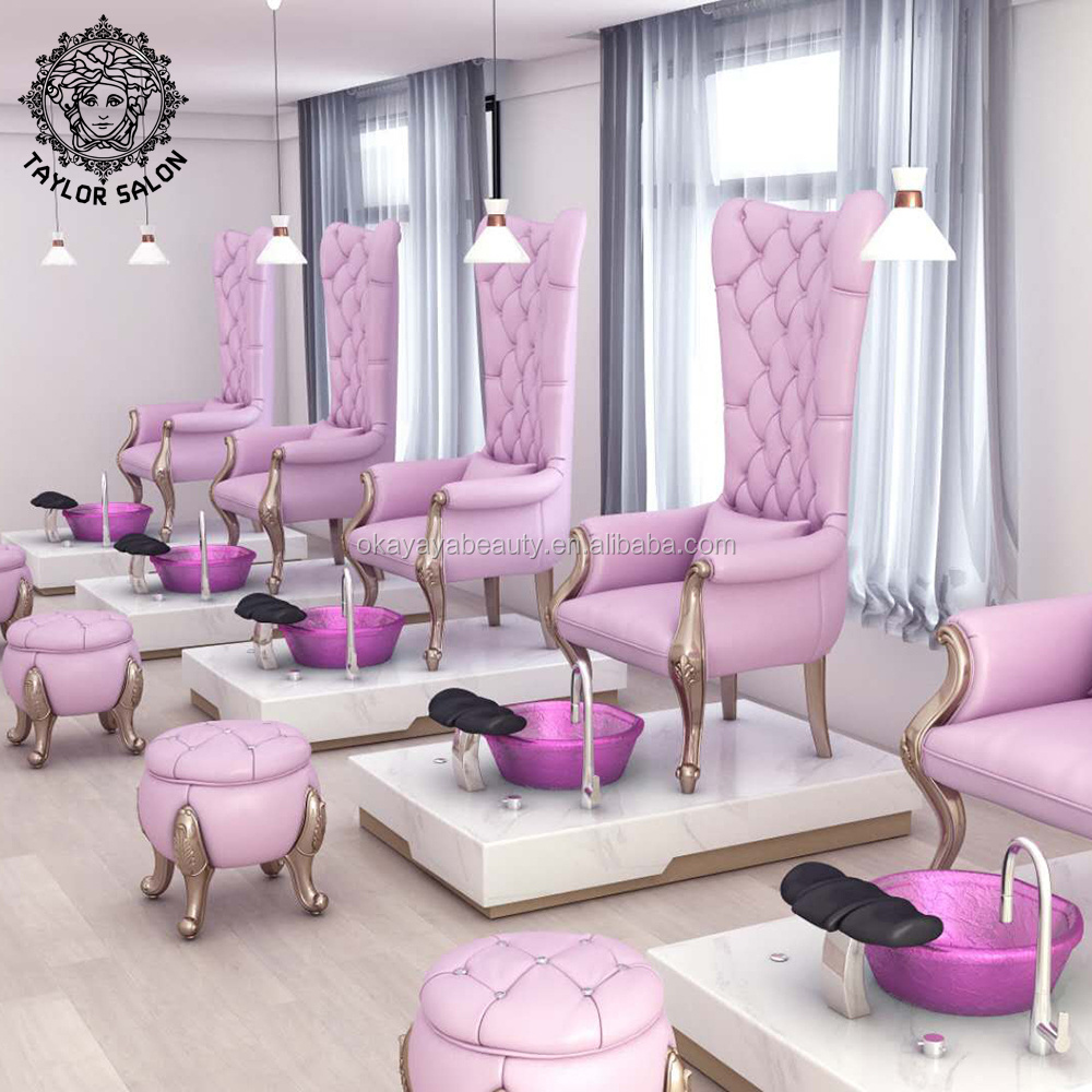 Hot selling nails salon furniture kids spa joy pedicure+chair pink luxury throne spa pedicure chairs