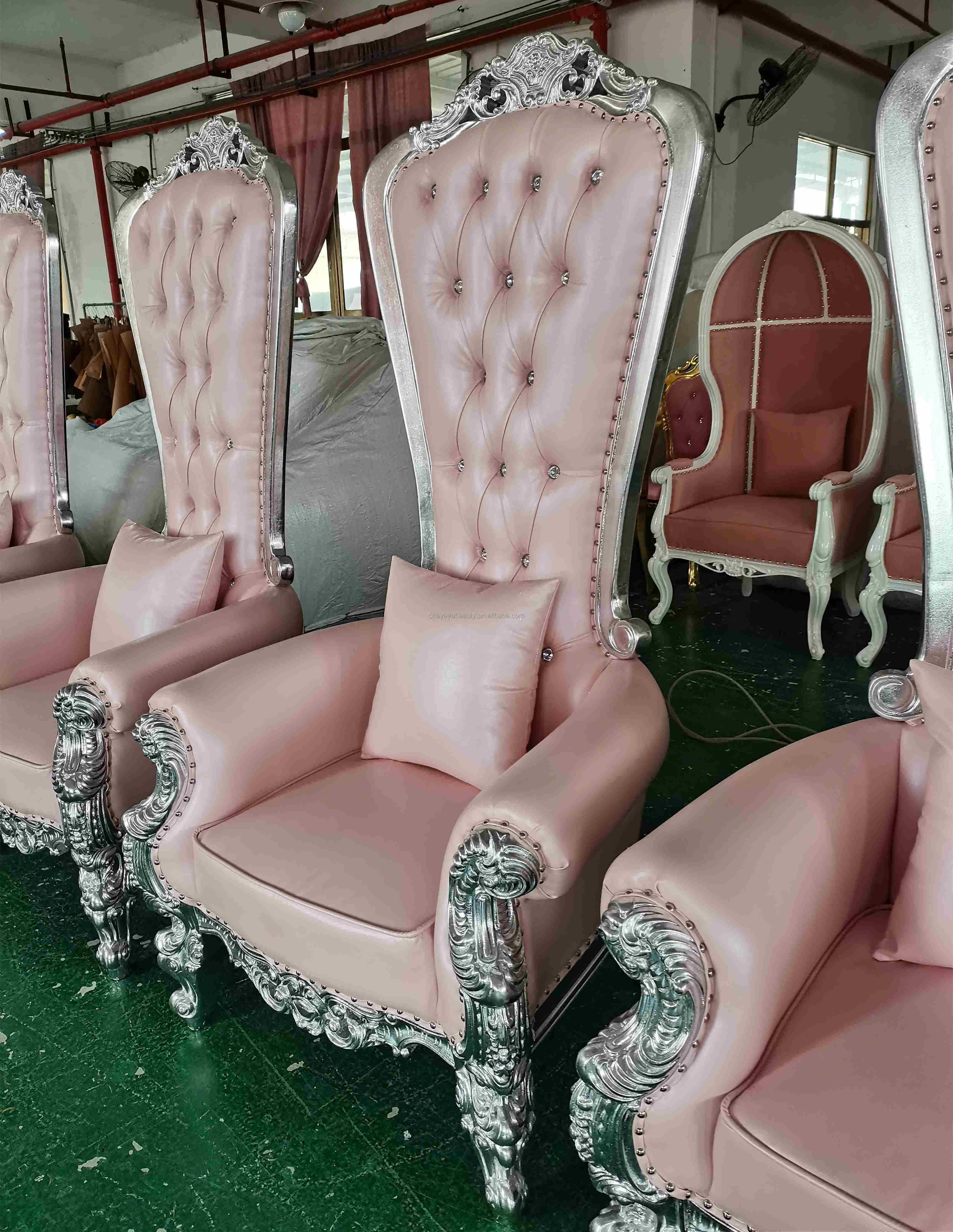 Hotel chairs furniture purple queen chair luxury throne wedding chair for sale