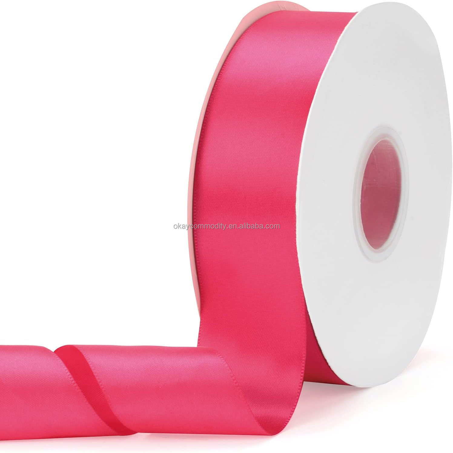 OKAY Factory Directly 1-1/2 Inch (40mm) x 100 Yards Rose Red Satin Ribbon for Wedding Invitations