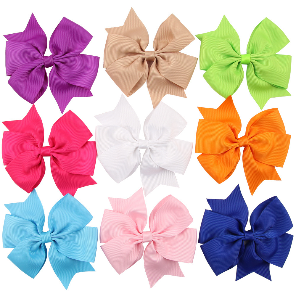 Okay wholesale 18 Colors 4.5 inch grosgrain ribbon butterfly bow hair clips