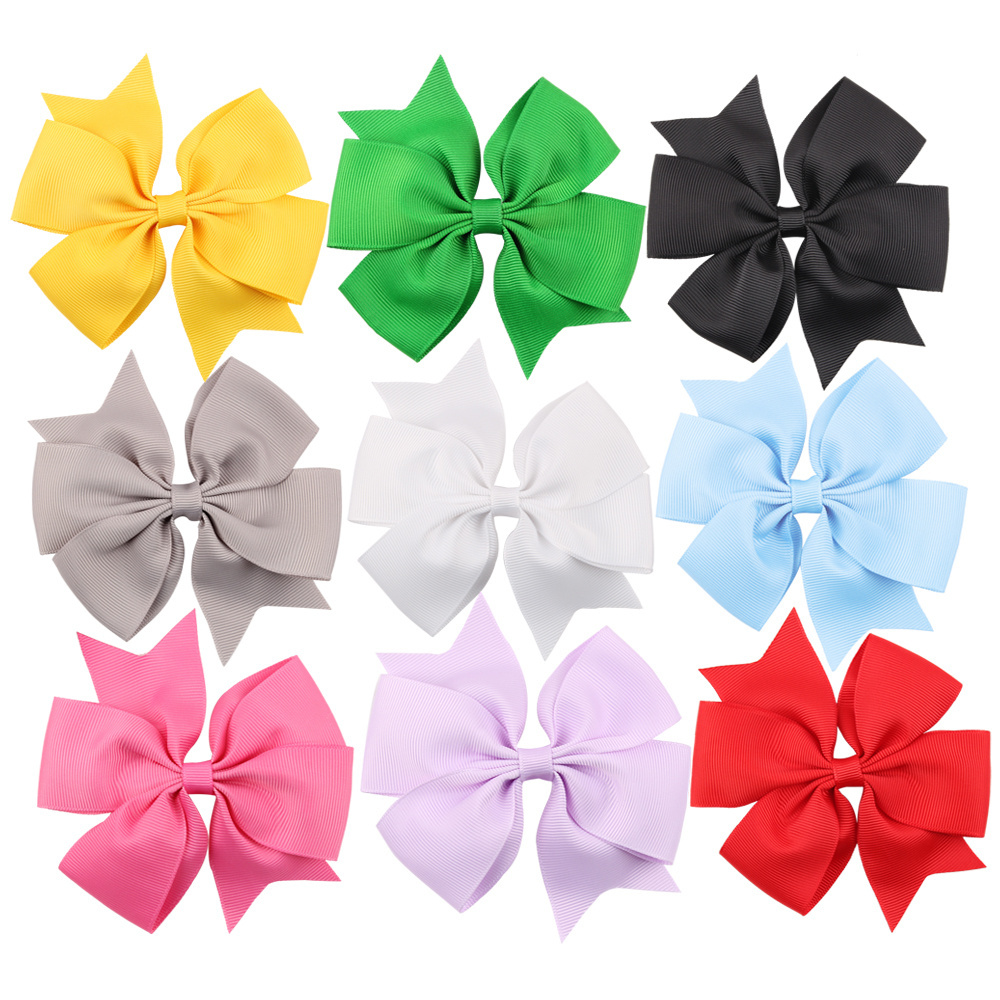 Okay wholesale 18 Colors 4.5 inch grosgrain ribbon butterfly bow hair clips