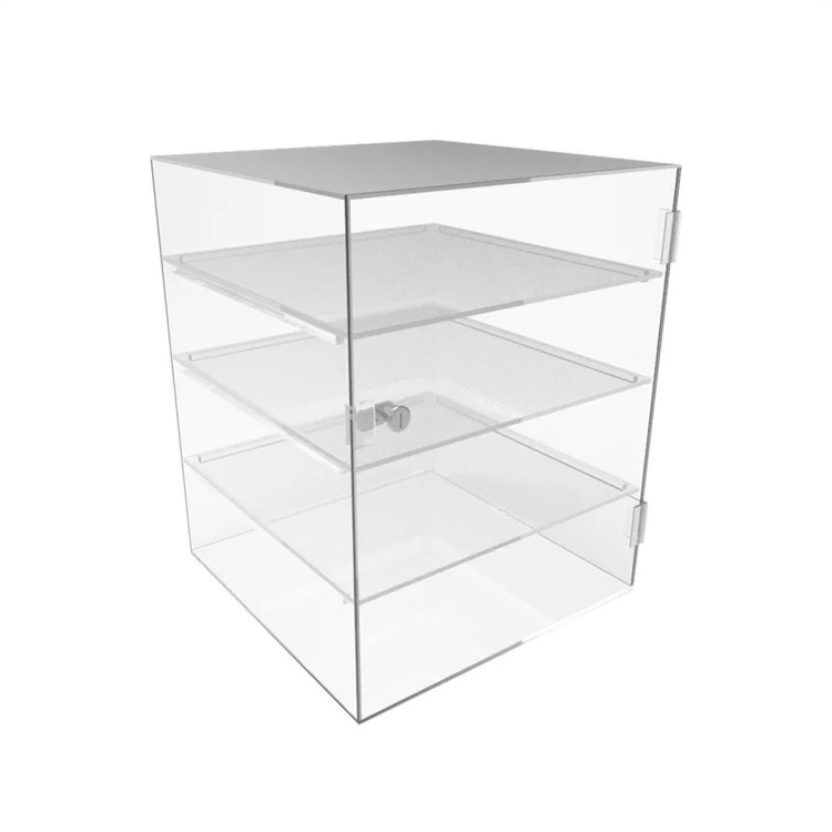 Custom Clear Acrylic Display Cabinet Locking Clear Acrylic Jewelry Display Case with Lock