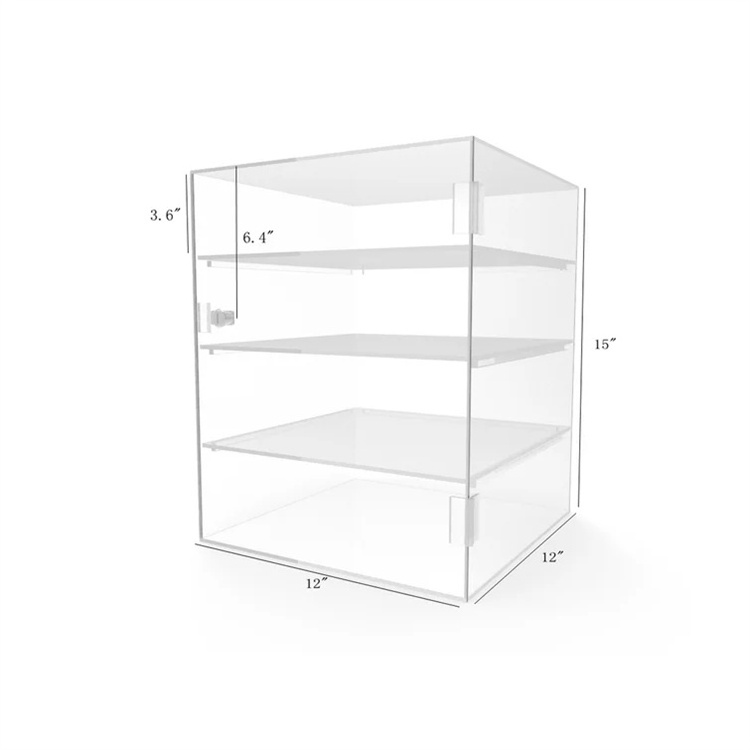 Custom Clear Acrylic Display Cabinet Locking Clear Acrylic Jewelry Display Case with Lock