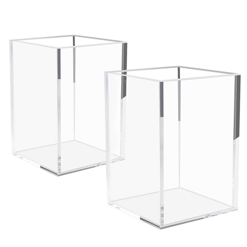 Desk Accessories Clear Acrylic Pencil Pen Holder Cup for Office School Home Supplies