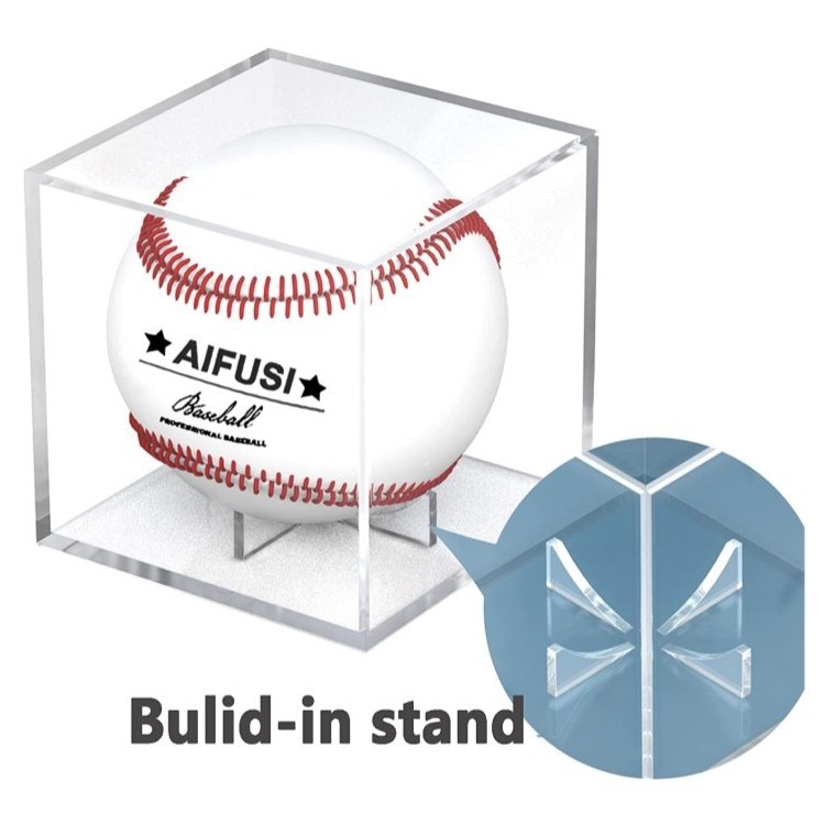 Baseball Display Case UV Protected Acrylic Cube Baseball Holder Square Clear Box Memorabilia Display Storage Sports Official