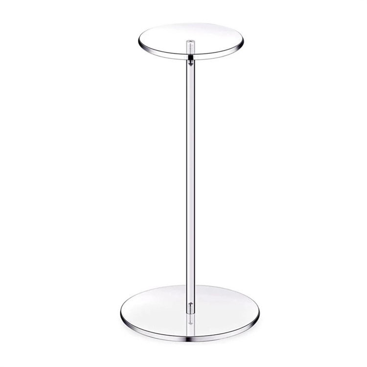 Clear Acrylic Hat Stand and Wig Holder Rack Decorative Hat Display Stand with Pedestal and Round Base Home Decor