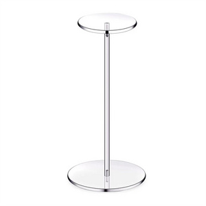 Clear Acrylic Hat Stand and Wig Holder Rack Decorative Hat Display Stand with Pedestal and Round Base Home Decor