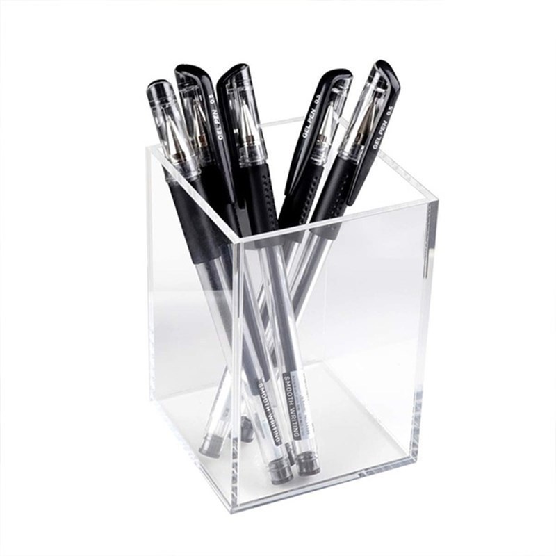 Desk Accessories Clear Acrylic Pencil Pen Holder Cup for Office School Home Supplies