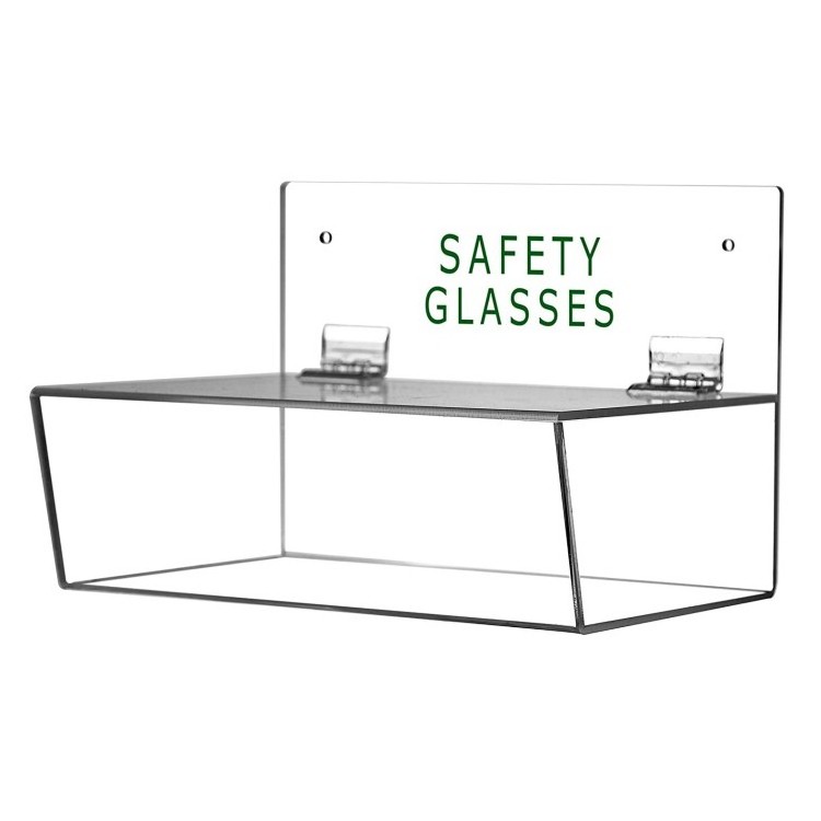 Dustproof Countertop Acrylic Safety Glasses Holder with Lid Wall Mount Acrylic Hygienic Health Care Dispenser