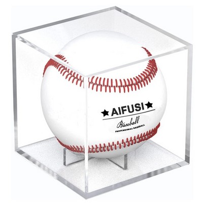 Baseball Display Case UV Protected Acrylic Cube Baseball Holder Square Clear Box Memorabilia Display Storage Sports Official