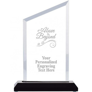 Okay Display Customized Laser Engraved 10mm/15mm Lucite Acrylic Trophy Award With Base