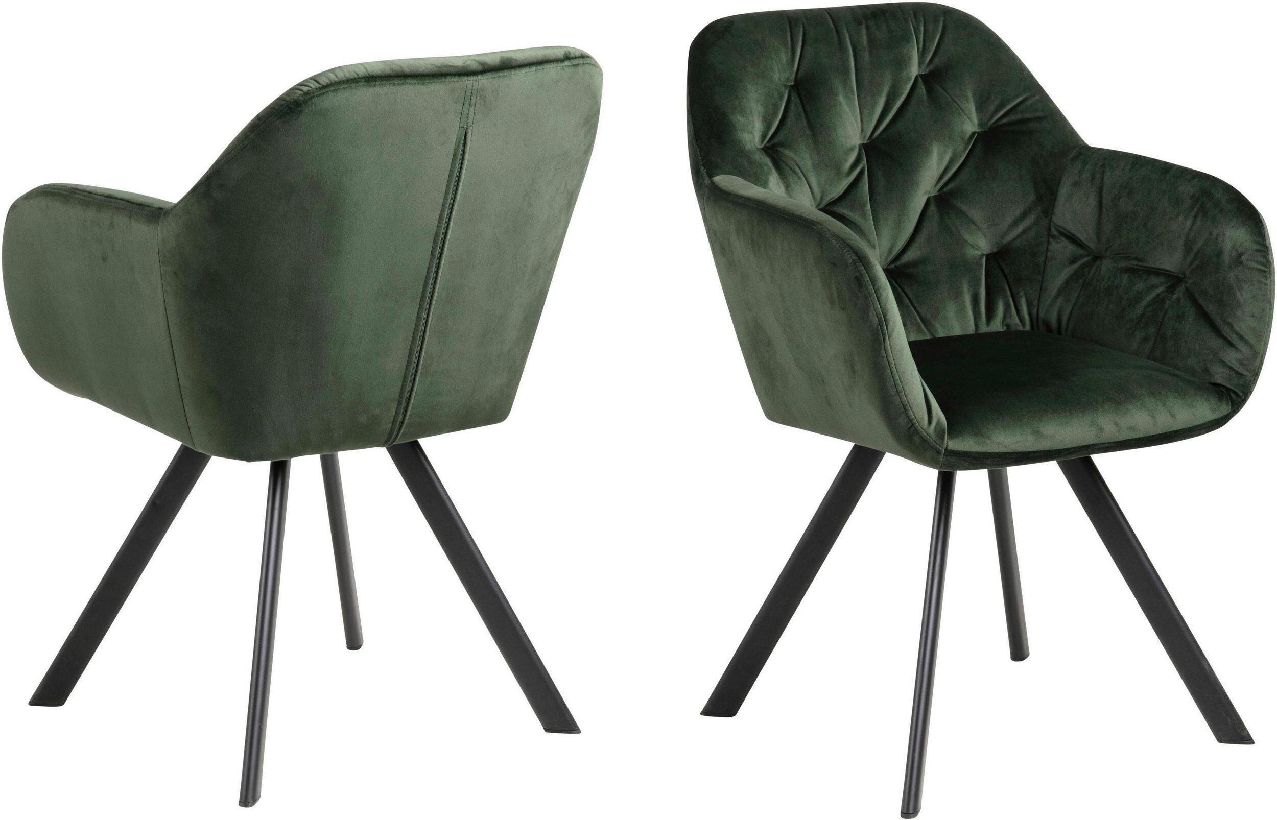 Kitchen Lounge Leisure Dark Green Velvet Reception Chairs with Backrest and Padded Seat Living Room Chairs