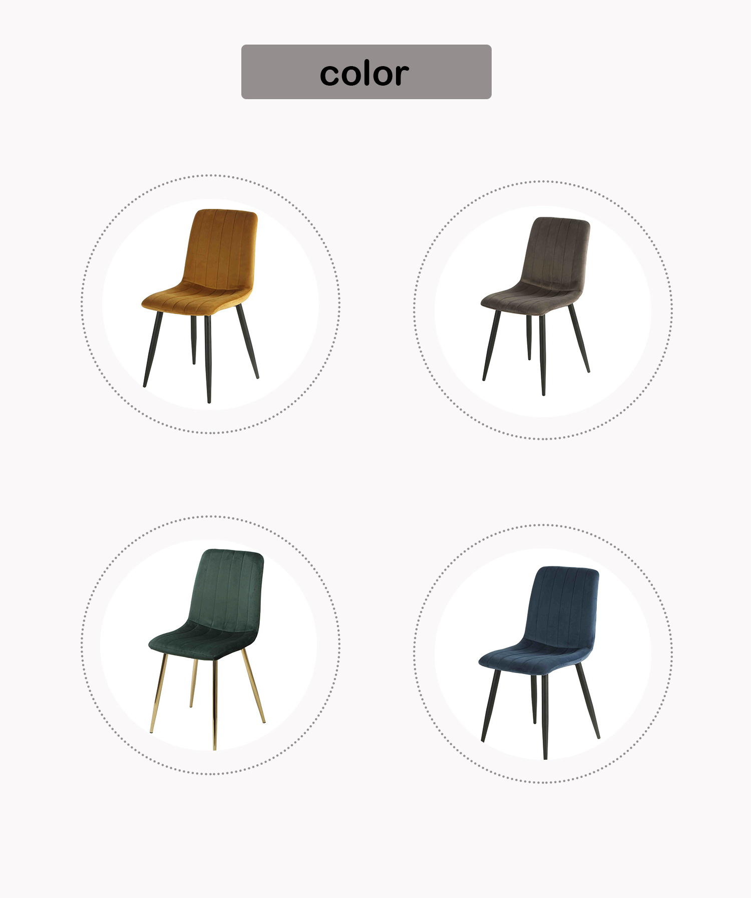 OKAY Cheap Nordic Velvet Fabric Modern Luxury Design Furniture Dining Room Chairs Upholstered Dining Chair With Metal Leg