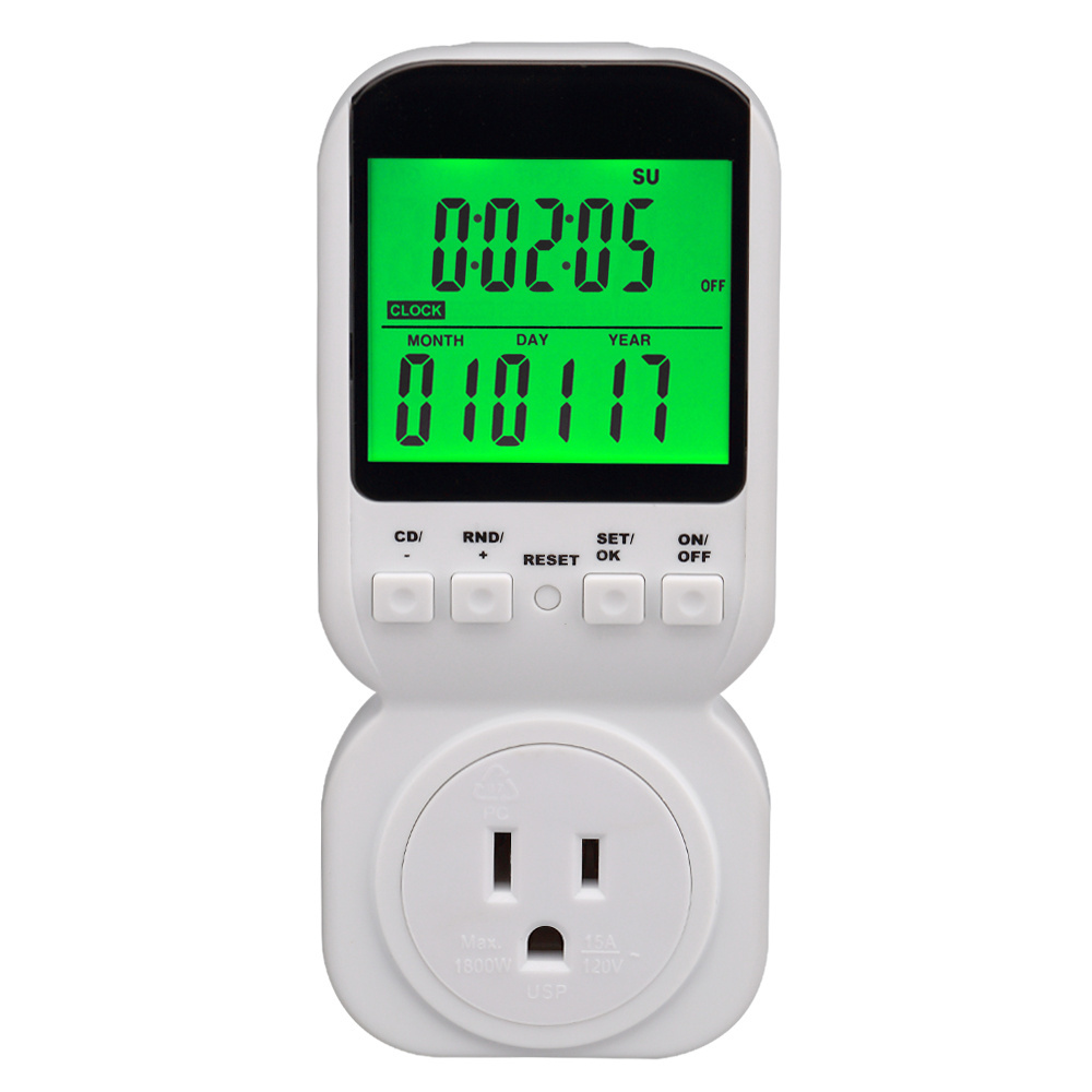 Okaylight US plug large Lcd Display countdown timer socket Digital Timer switch 20 Programmable available