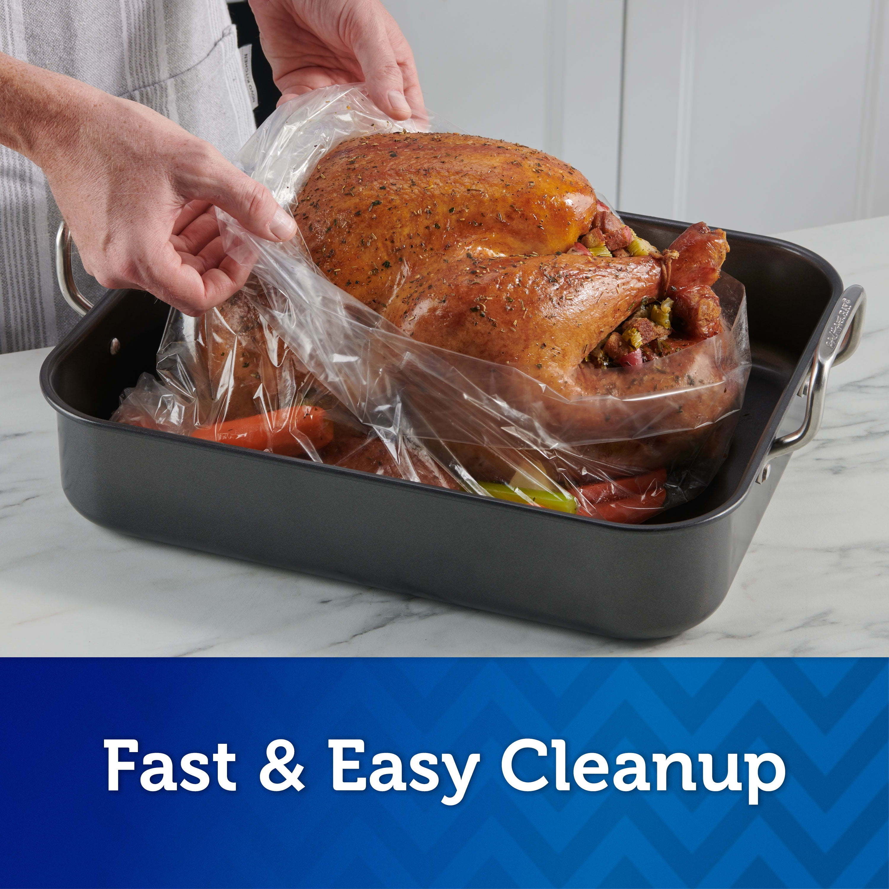 Turkey Roasting Bags With Twist Ties Oven Safe Bags for Cooking Flavorful Turkey Poultry or Meat with Easy Clean Up