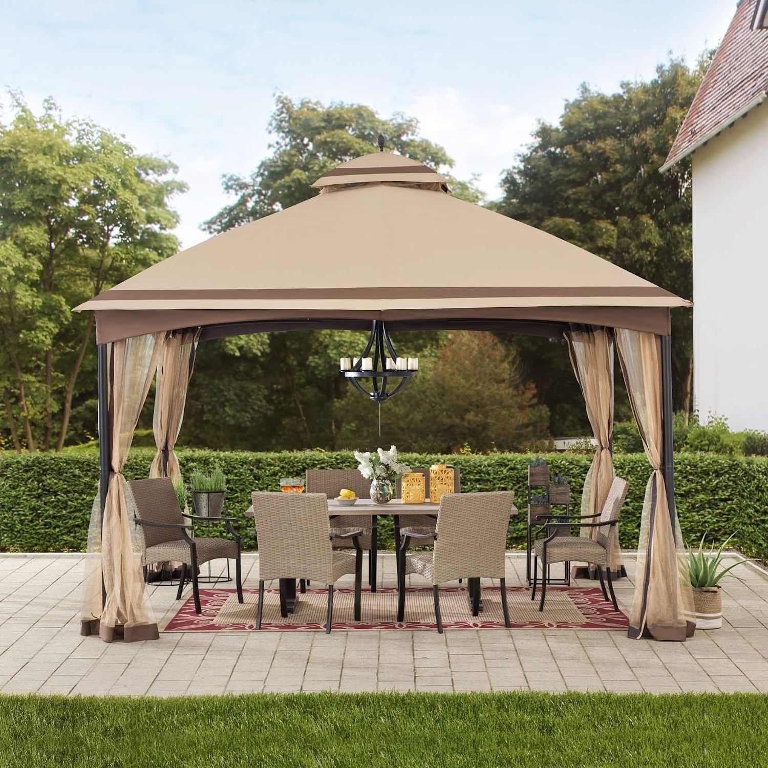 gazebo outdoor tent metal pergola garden gazibo waterproof canpoy iron hot tub patio backyard chinese tenda custom printed