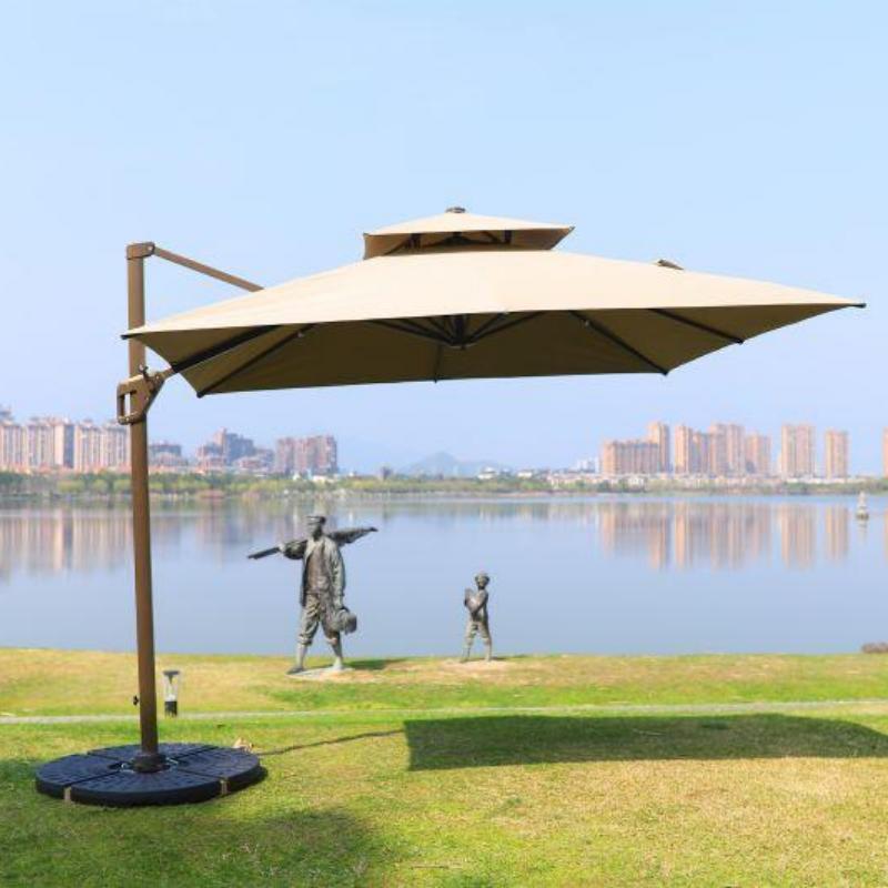 Garden Cantilever Hanging Patio Roma Umbrella & Bases Luxury Outdoor Furniture Modern Windproof and Waterproof Aluminum Frame