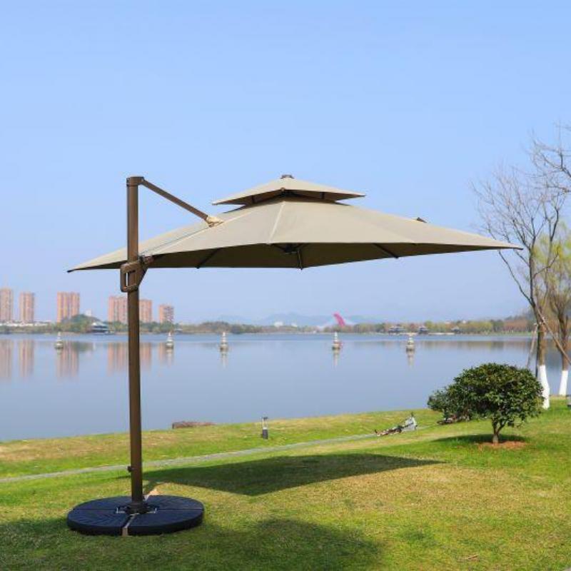 Garden Cantilever Hanging Patio Roma Umbrella & Bases Luxury Outdoor Furniture Modern Windproof and Waterproof Aluminum Frame