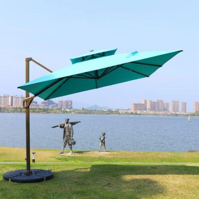 Garden Cantilever Hanging Patio Roma Umbrella & Bases Luxury Outdoor Furniture Modern Windproof and Waterproof Aluminum Frame