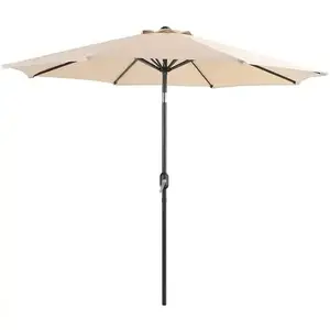 Patio Umbrella Parasol Half Round Iron 5 Ribs Custom Outdoor Leisure Sun Shade Hand Crank Lift Polyester Outdoor Furniture 1pcs