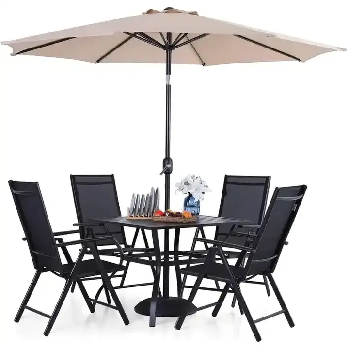 Manufacturers Outdoor Big Size Crank Patio Umbrella 8 Ribs Aluminum Umbrella Box Outdoor Furniture Modern Solar Umbrella 1pcs