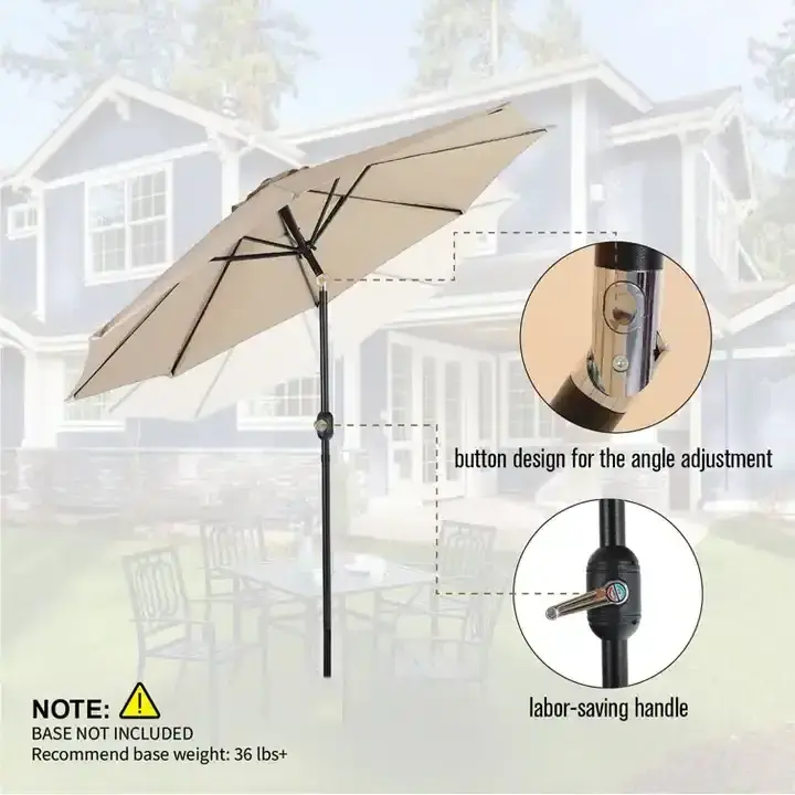 Manufacturers Outdoor Big Size Crank Patio Umbrella 8 Ribs Aluminum Umbrella Box Outdoor Furniture Modern Solar Umbrella 1pcs