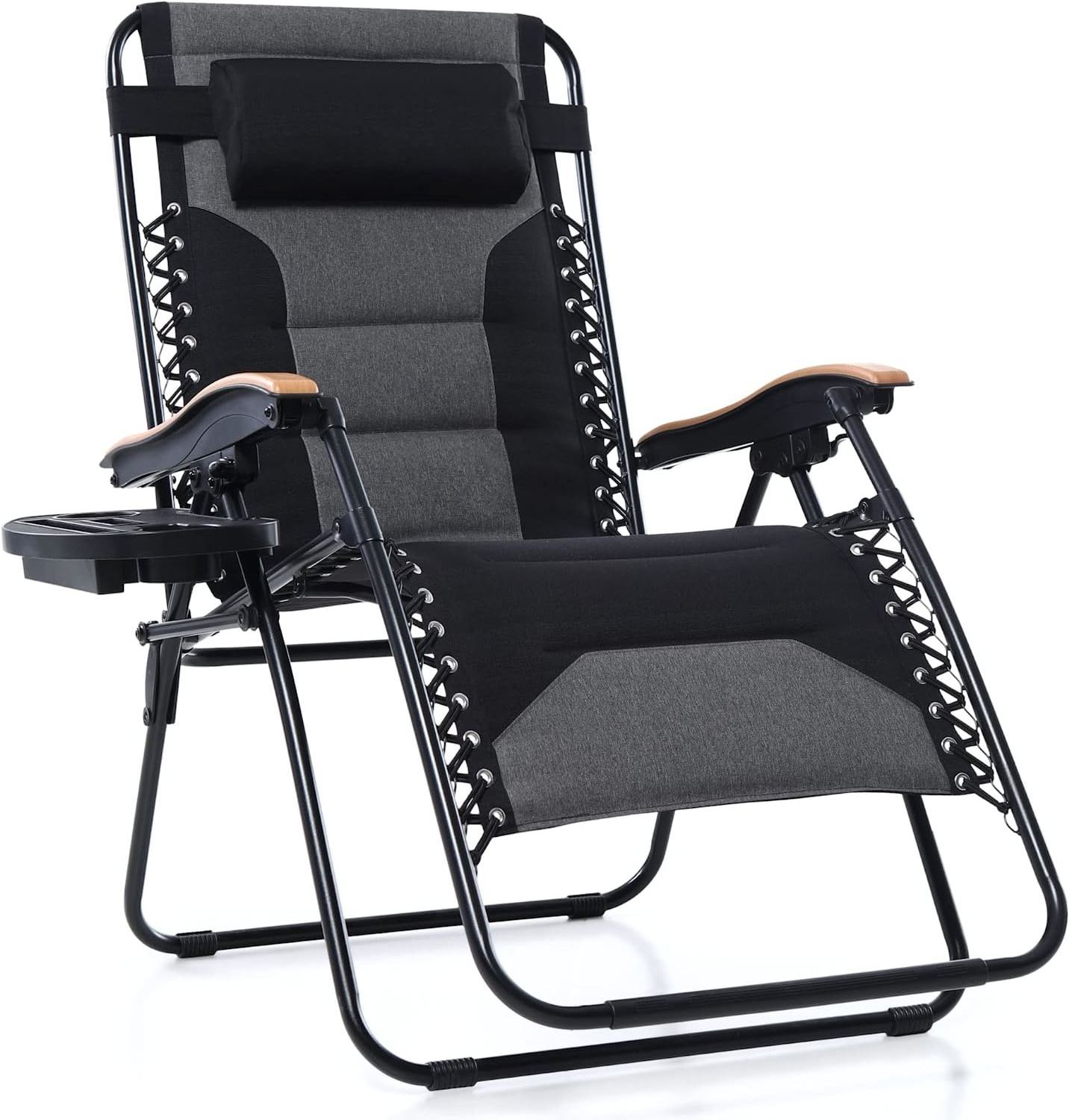 Metal foldable folding metal recliner anti  camping beach chairs black  beach padded zero gravity chair