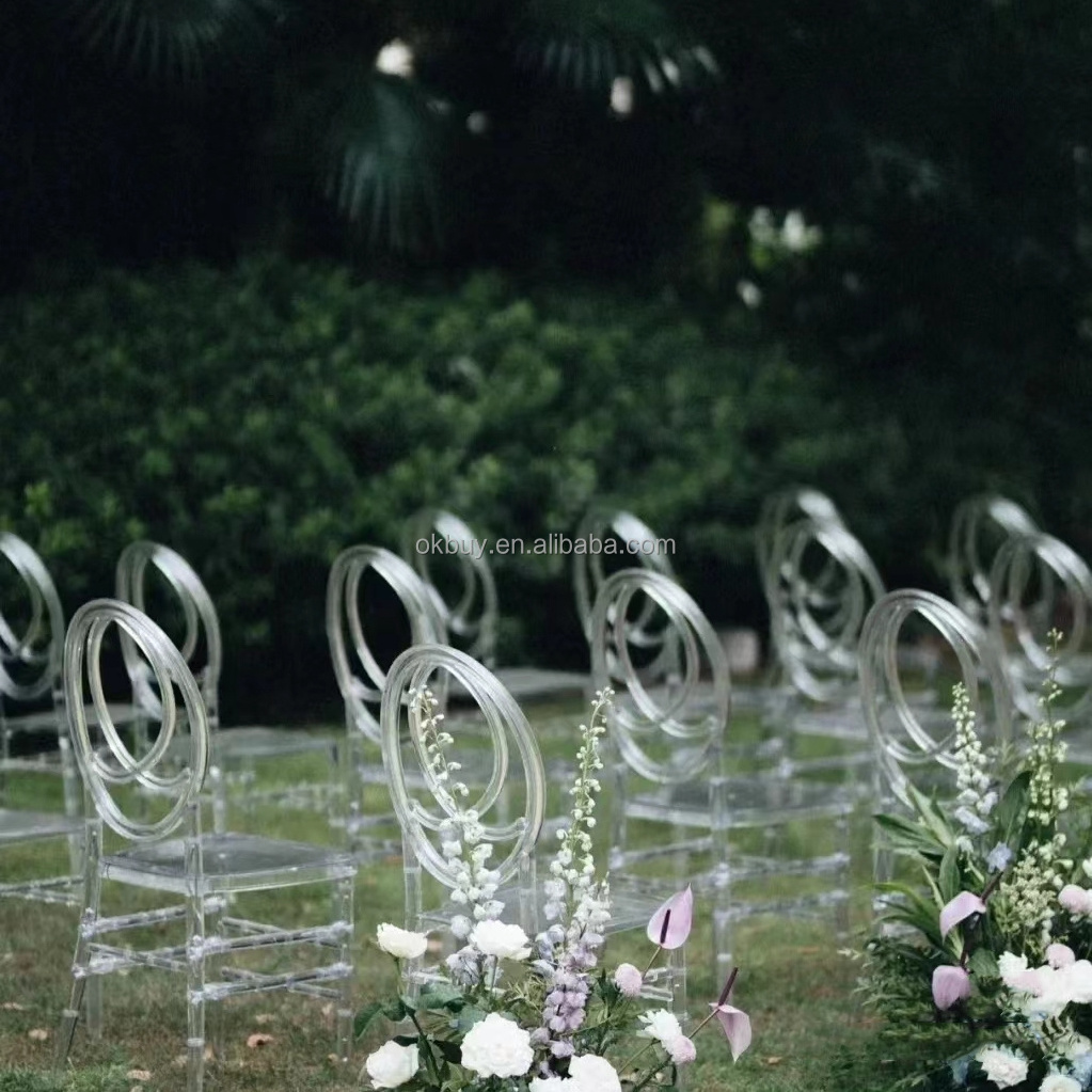 Wholesale stackable Clear Transparent Resin Chiavari Chair White Plastic Acrylic Phoenix Napoleon Wedding Chair for hotel events