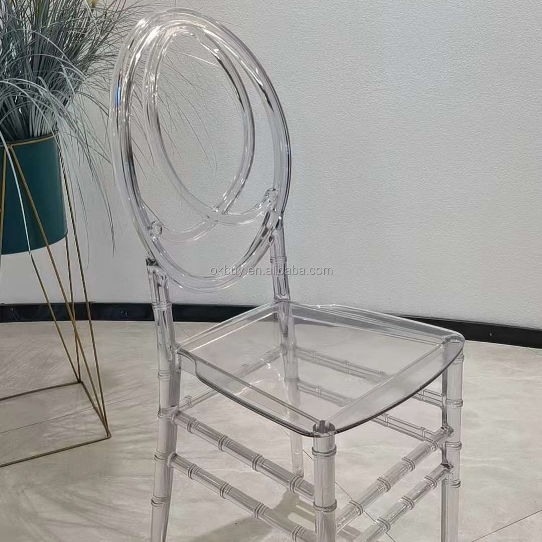 Wholesale stackable Clear Transparent Resin Chiavari Chair White Plastic Acrylic Phoenix Napoleon Wedding Chair for hotel events