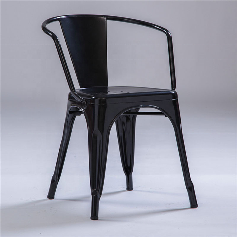 Industrial Antique Iron Stackable Black Tolixs Cafe Silla Metal Restaurant Dining Room Chairs For Kitchen