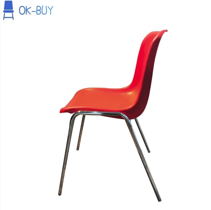 colorful cheap price stacking plastic and metal legs dining chairs