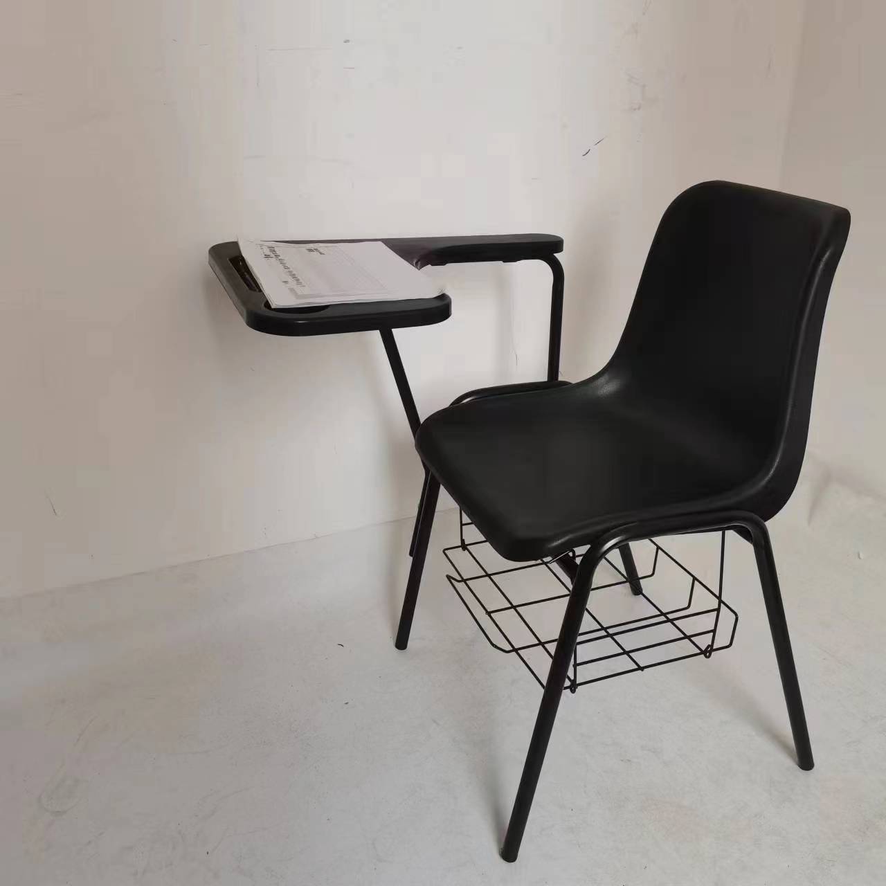 school classroom plastic high back office pp backrest metal legs reading book durable kid learning table chair for events