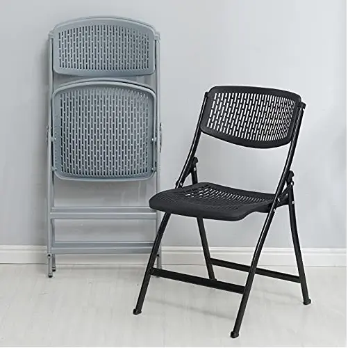 wholesale cheap black white ergonomic portable plastic high back metal steel folding computer mesh office chairs for events