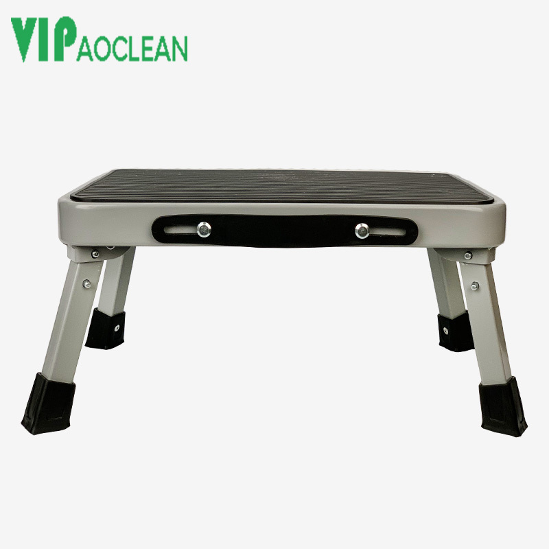 VIPaoclean Folded Folding Step Stool Foldable Rubber Platform Stable One Step Ladder