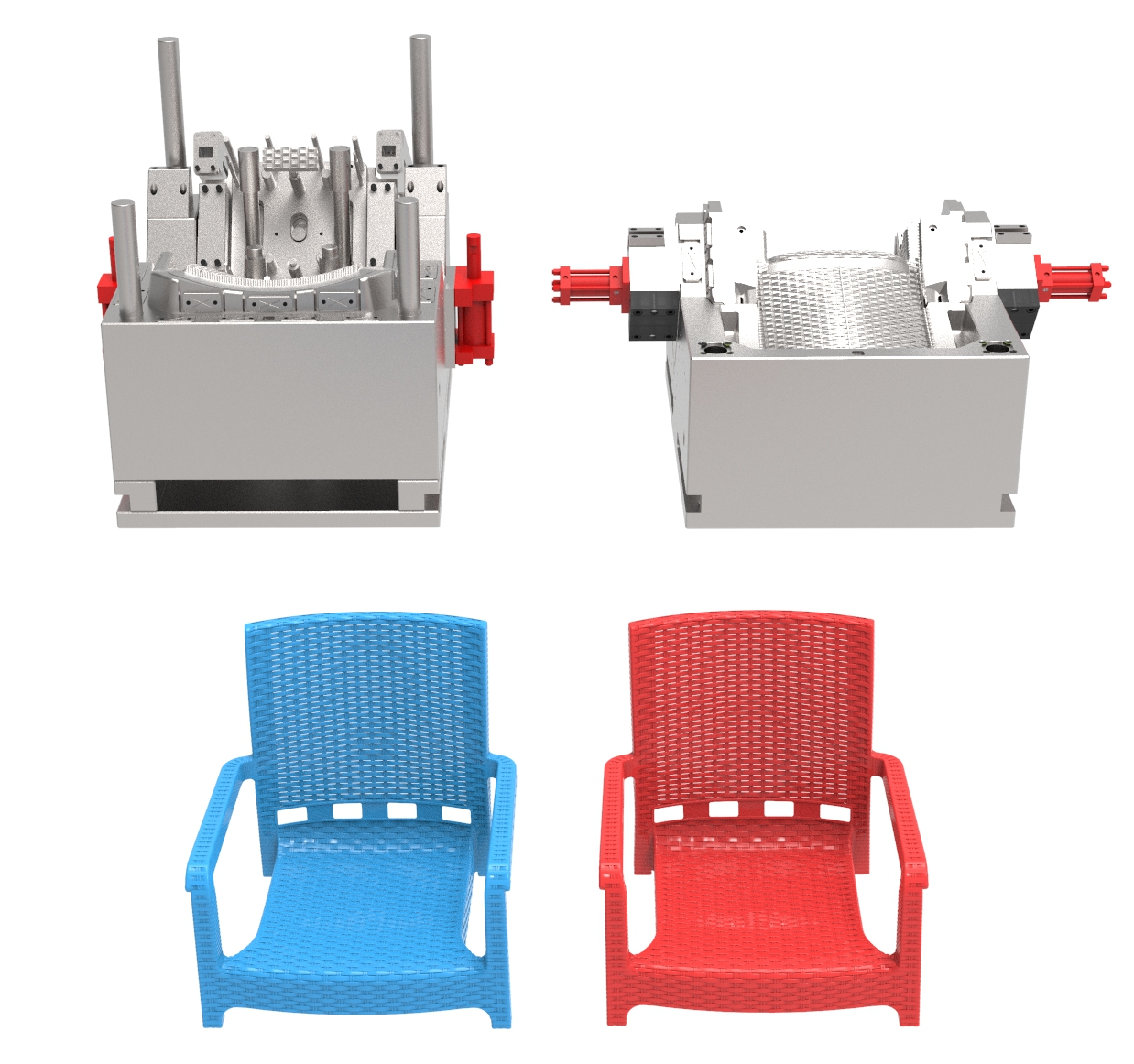 Modern Furniture Outdoor Beach Plastic Rattan Chair Mold Mould High Back Colorful Chair With Arms Mold