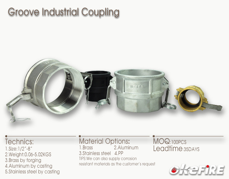 Okeifre Tpye D Camlock & Grooved PP Brass Aluminium stainless steel coupling Industrial Coupling