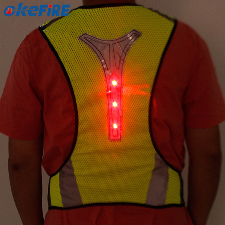 Hot Sale LED High Visibility Reflective Safety Vest  Warning Light for bike walking dog lighting hiking Running Reflective Vest