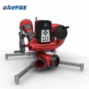 Okefire Portable Remote Control Turret Electric Firefighting Monitor 3600LPM Oscillating Water Cannon For Firemen