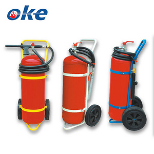 Okefire Customized Fire Equipment Portable Foam Stainless Steel Fire Extinguisher With Trolley