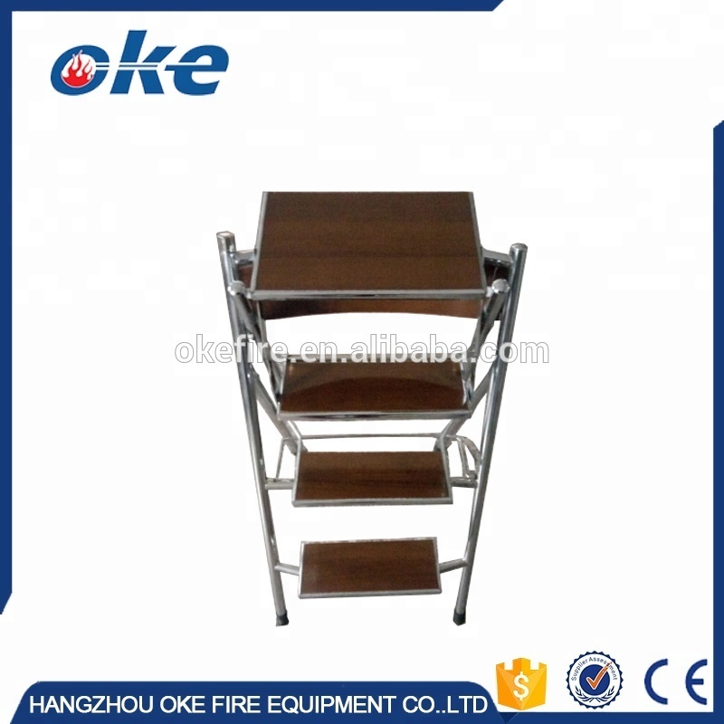 Okefire Portable Four Step Folding Wooden Telescopic Chair Ladder