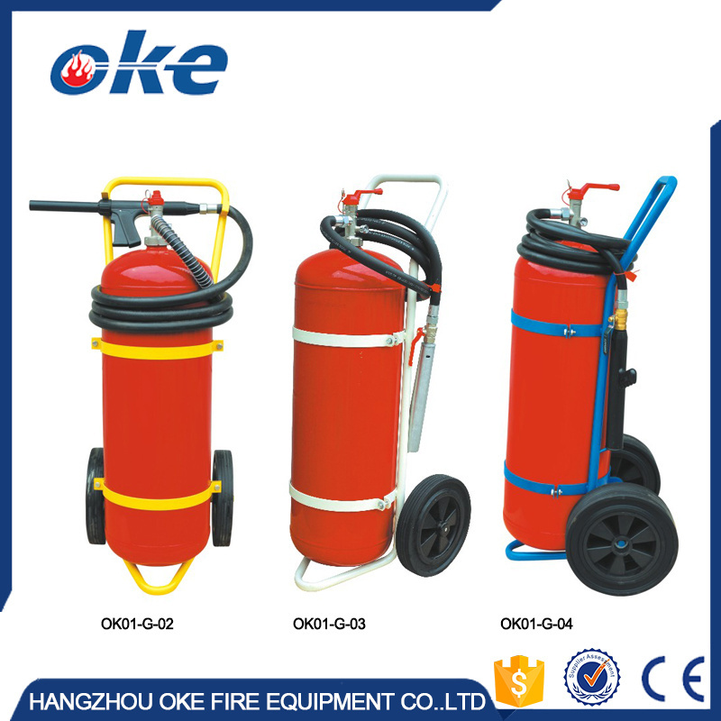 Okefire Customized Fire Equipment Portable Foam Stainless Steel Fire Extinguisher With Trolley