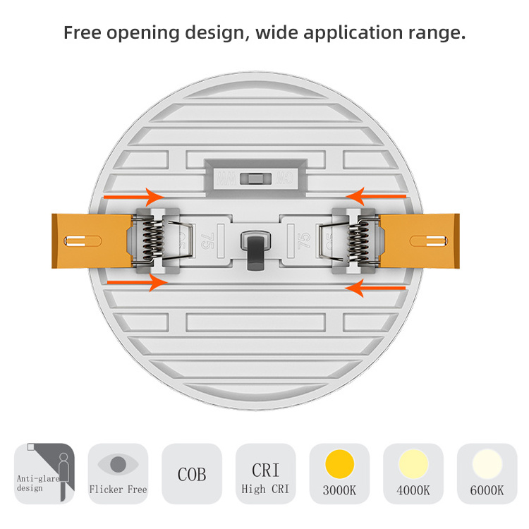 OKELI Free Cutting Frameless Plastic Panel Light 3000K-6000K Changeable CCT LED Ceiling Panel Light