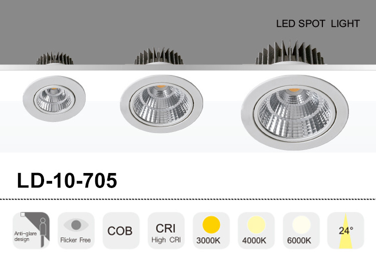 wholesale manufacturer led ceiling spotlight round indoor 7w adjustable aluminium led spotlight lamp