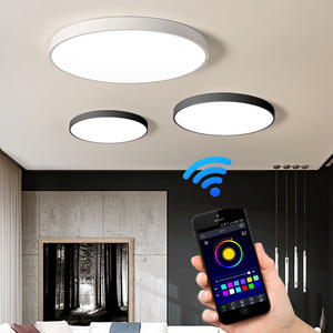 OKELI remote control ultra thin 24W 28W 38W 48W dimmable flush mount led ceiling light