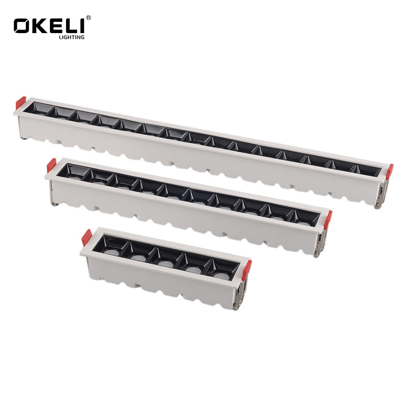 OKELI Quick Shipping White Trimless Led Linear Downlights 10W 20W 30W COB Linear Spotlight 85-265V