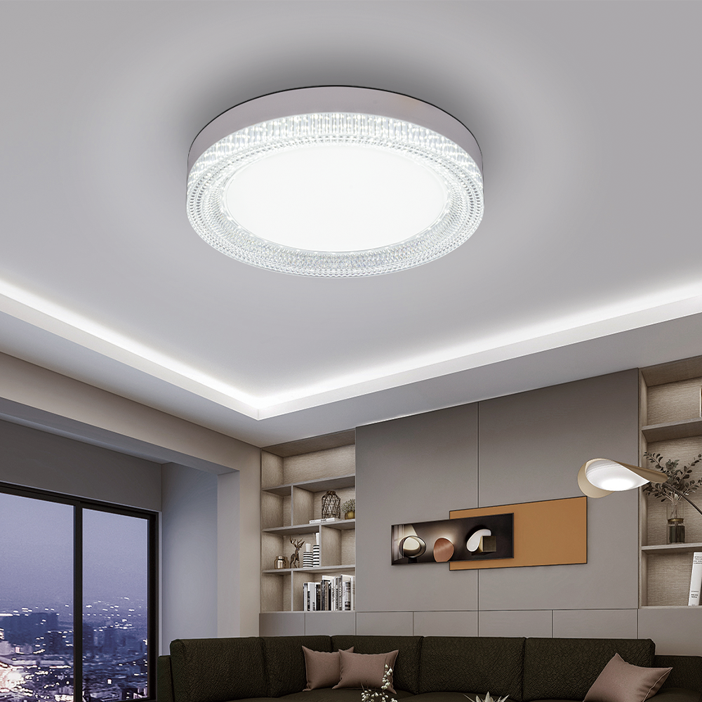 OKELI 18w 24w 36w 48w home decorative 85-265V surface mounted crystal ceiling light