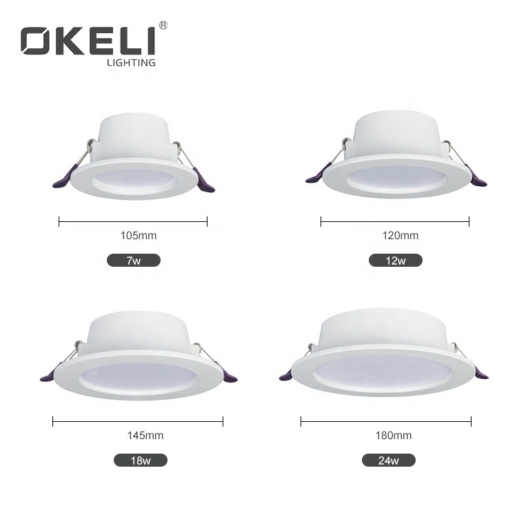 OKELI Supplier Best Price Commercial Indoor 5w 7w 230v ceiling recessed led downlights