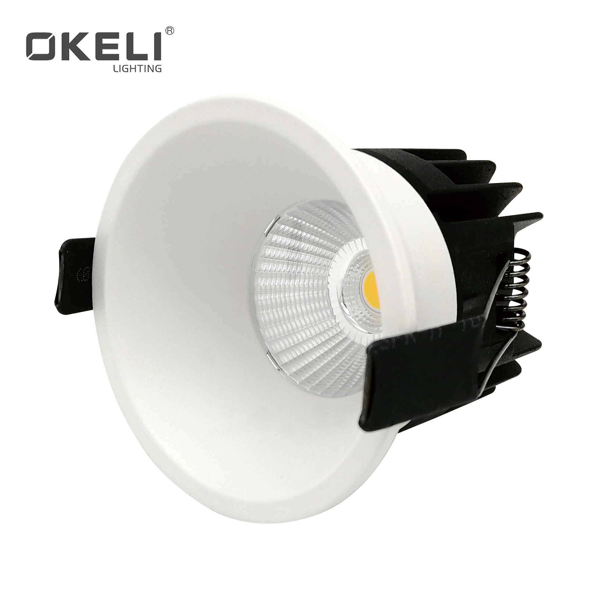 OKELI 7w 12w 18w commercial indoor light cob aluminium housing ceiling led recessed downlight