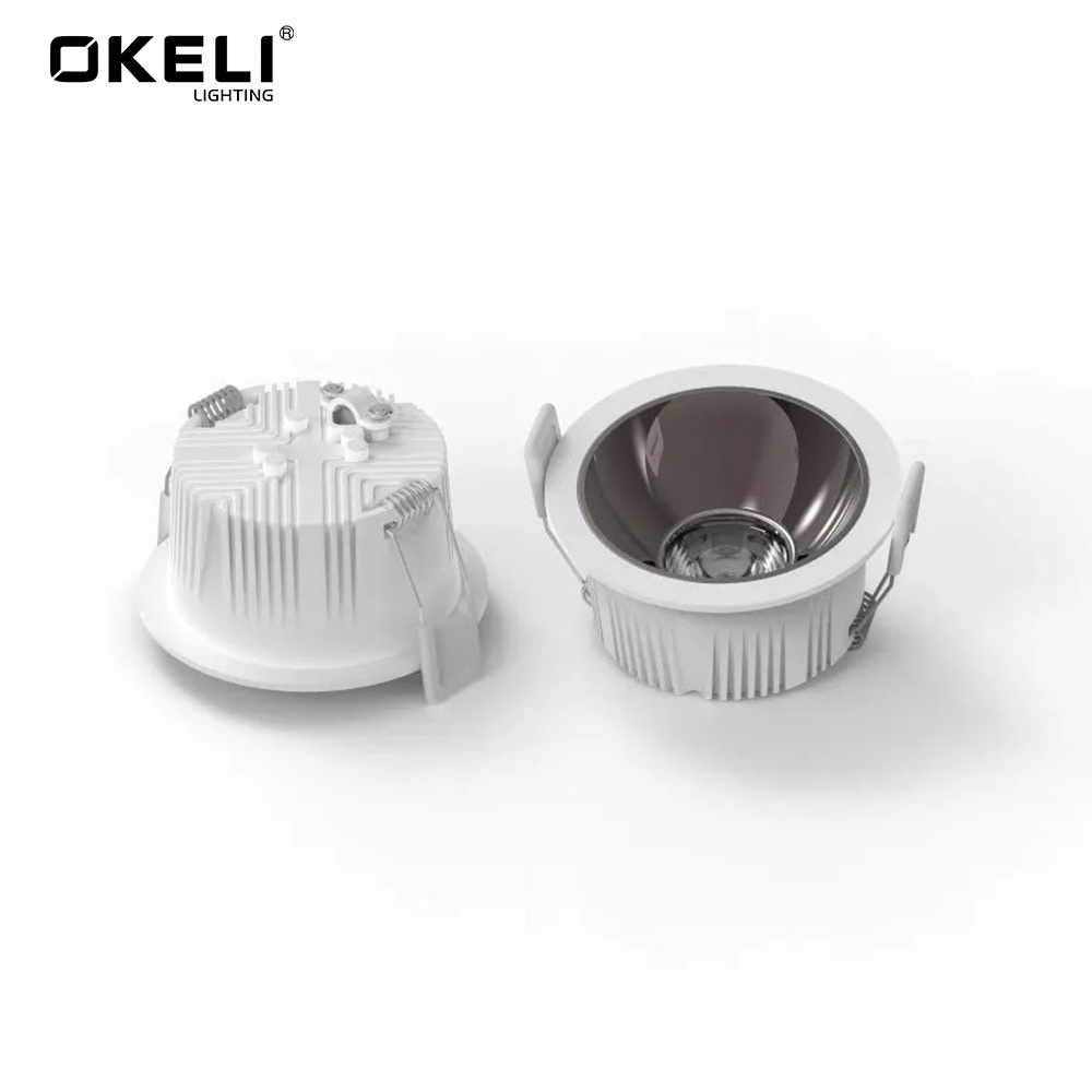 OKELI antiglare trimless ceiling lighting for hotel project 9w 12w smd led recessed downlight