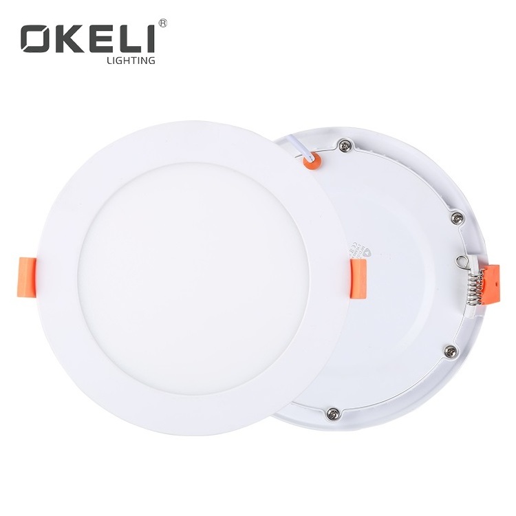 OKELI Modern ultra thin round square 3w 6w 9w 12w 15w 18w 24w ceiling recessed led panel light